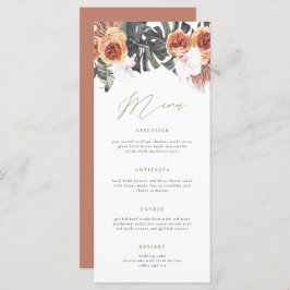 Menu KINSLEY Boho Terracotta Long WedMenu Card