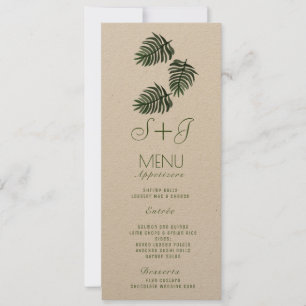 Menu Kraft de Folha de Palme Botânica Tropical Eco
