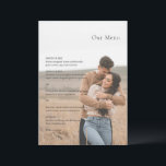 Menu Kristin Photo Modern Wedding<br><div class="desc">Menu moderno de casamento com um design simples mas elegante.</div>