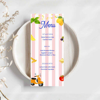 Menu La Dolce Vita Italian Party