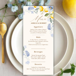 Menu La Dolce Vita Lemon italian citrus wedding