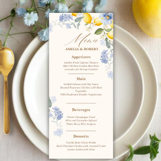 Menu La Dolce Vita Lemon italian citrus wedding