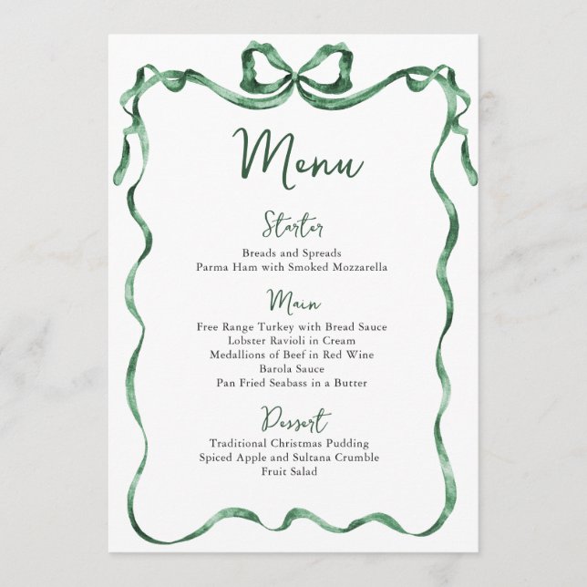 Menu Laço Verde Funky Caprichoso de Natal Jantar de Fes (Frente)