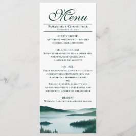 Menu Lago de Montanha Pacífico Casamento Rústico Elegan