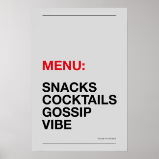 MENU: LANCHES – Poster Divertido para Cozinha