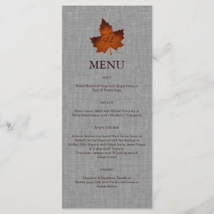 Menu Laranja Linen Monogramed