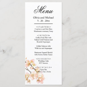 Menu Laranja verde marfim floral floral floral floral f