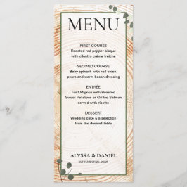Menu Latido Rustic Weding Wood Tree com eucalipto