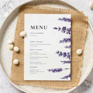 Menu Lavanda Floral Elegante