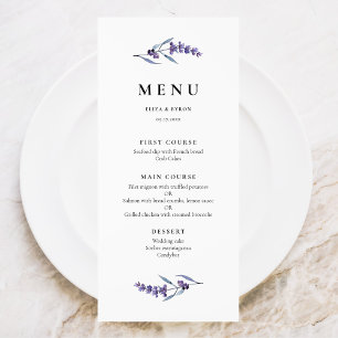 Menu Lavanda Floral Elegante