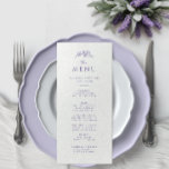 Menu Lavanda Monograma Wedding<br><div class="desc">Elevem sua recepção com nosso Cartão de Menu Monograma de Casamento de Lavanda. Apresentando um design simples e sofisticado com o monograma e flores silvestres,  este cardápio adiciona um toque de beleza eterno à sua capa. Guie seus convidados através de uma experiência culinária memorável com esta elegante adição.</div>