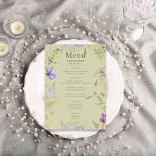 Menu Lavanda russa e Sage Wildflower Casamento Sage