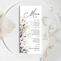 Menu Lavanda verde roxo