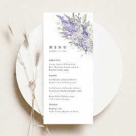 Menu Lavender & Sage Green Floral Wedding Dinner