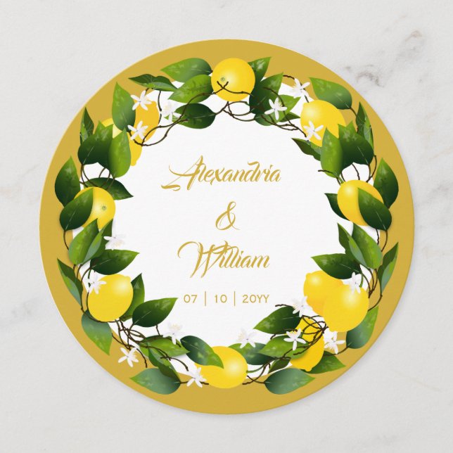Menu Lemon Wreath Wedding (Frente)