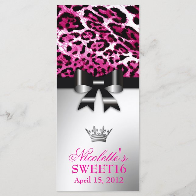 Menu Leopardo do rosa quente de 311 Bowlicious (Frente)