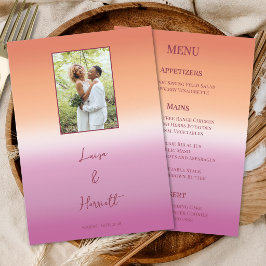 Menu Lesbian Wedding Photo Pride Flag Gradient