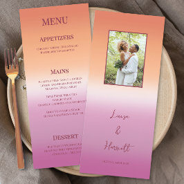 Menu Lesbian Wedding Photo Pride Flag Gradient