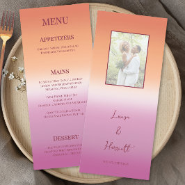 Menu Lesbian Wedding Photo Pride Flag Gradient