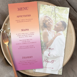 Menu Lesbian Wedding Photo Pride Flag Gradient