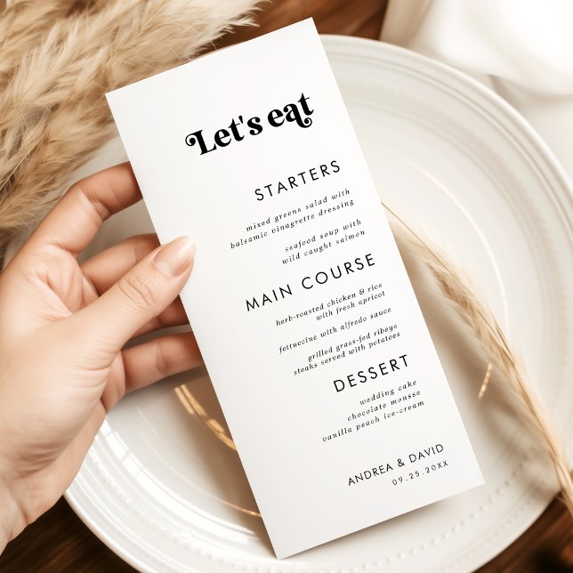 Menu Letra Caprichosa Retro Vamos Comer Casamento Minim (Criador carregado)