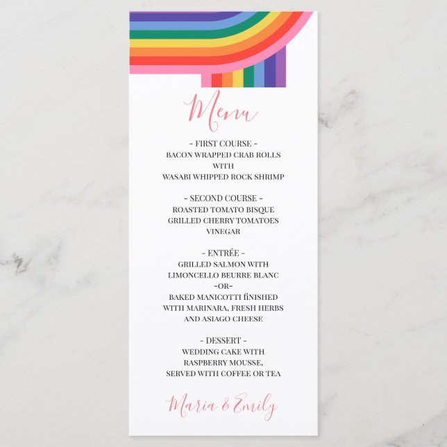 Menu LGBT Orgulho Lésbico Gay do Arco-Íris (Frente)