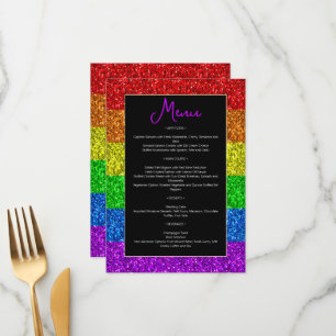Menu LGBT pavilhão arco-íris faísca casamento lésbico g