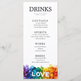 Menu 🌈 LGBT + texto adorável Pintado com o casamento d