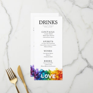 Menu 🌈 LGBT + texto adorável Pintado com o casamento d