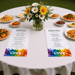 Menu 🌈 🐦 LGBTQ Pintado com Casamento de Amor