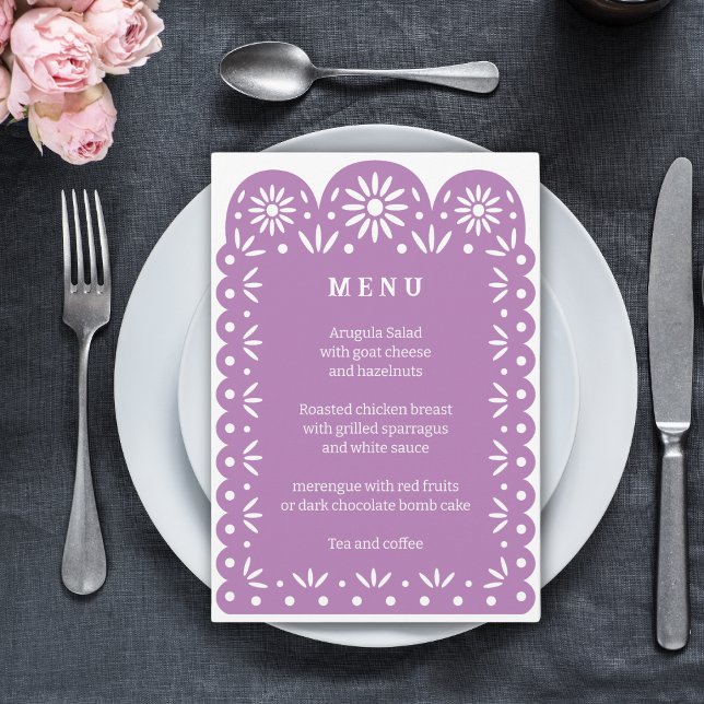 menu LILA MEXICAN PAPEL PICADO (Criador carregado)