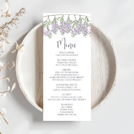 Menu Lilac Floral de Casamento Elegante