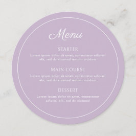Menu Lilac Simples Elegante