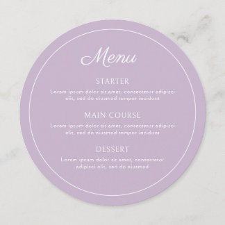 Menu Lilac Simples Elegante