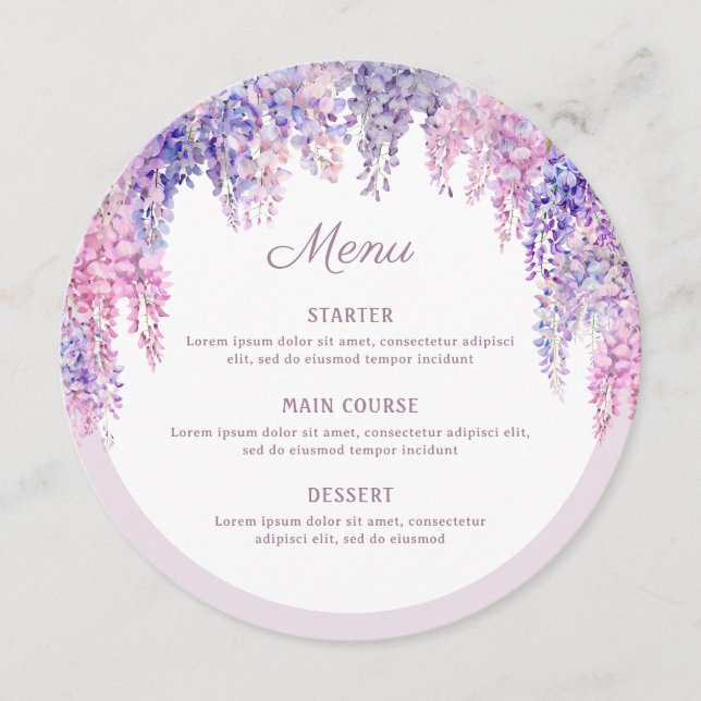 Menu Lilac Wisteria Arch Round (Frente)