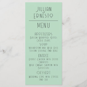 Menu Lily of Valley com Ferns Verde macio