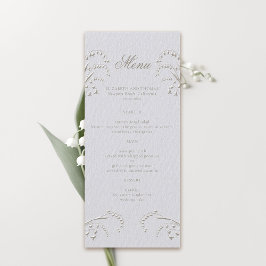 Menu Lily Valley Faux Embossed Ivory Formal Wedding