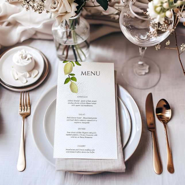 Menu Limões Frescos Citrinos Pintados Mediterrâneo Mode (Criador carregado)