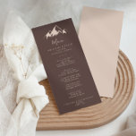 Menu Limpar Janto de Países de Montanha<br><div class="desc">Este cartão de cardápio jante do país da montanha é perfeito para um casamento rústico. O design apresenta uma coloração aquática idílica,  montanha bege. Este menu pode ser usado para recepção de casamento,  janto de ensaio,  chá de panela ou qualquer evento.</div>