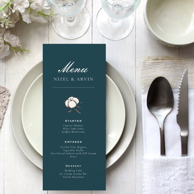 Menu Lindo Moderno Algodão Verde Elegante (Criador carregado)