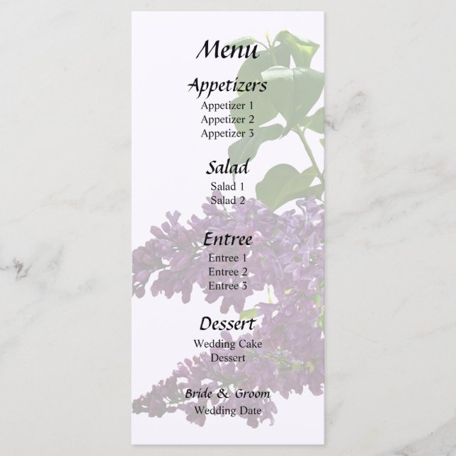 Menu Lindos Lilacs (Frente)
