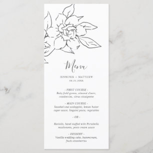 Menu Linha Neutra Arte Floral Casamento Elegante