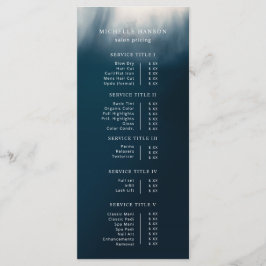 Menu Lista de preços azuis de fotos minimalistas simple
