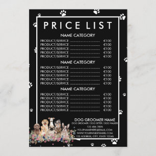Menu Lista de Preços Black Dog Groomer