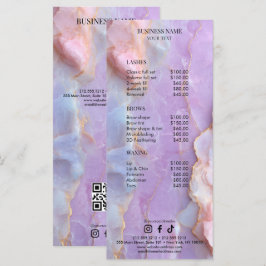 Menu Lista de Preços de Salão de Artista de Cílios de M