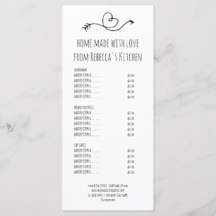 Menu Lista de Preços e Cardápio da Padaria Caseira Com