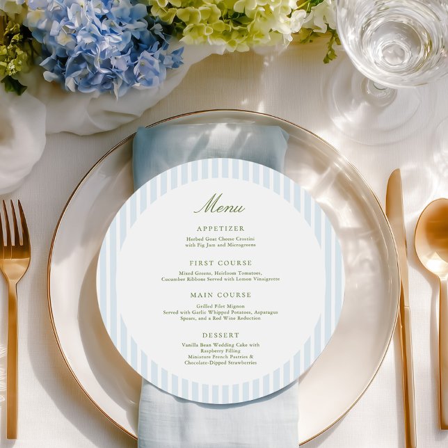Menu Listras Azuis Elegantes Redondas (Criador carregado)