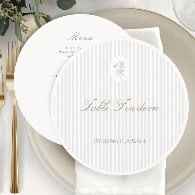 Menu Listras de Marfim  | Casamento Botânico Minimalist (Criador carregado)