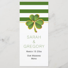 Menu Livro verde do trevo branco Trevo irlandês