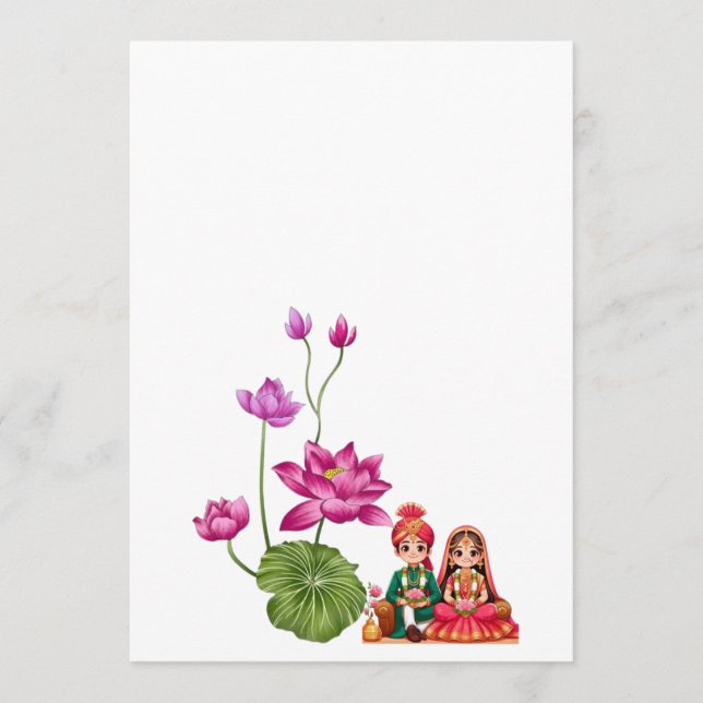 Menu Lótus, noiva e noivo  (Frente)